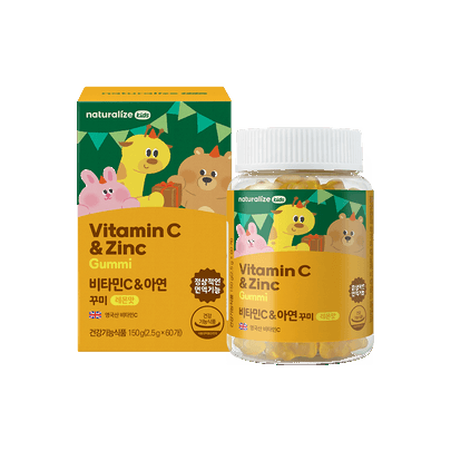 [Naturalize] Kids Vitamin C & Zinc Жевательные конфеты (2,5 г × 60 шт.)