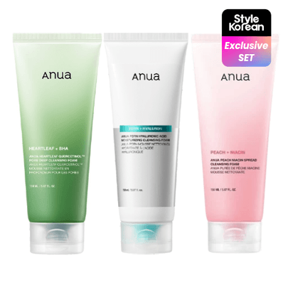 [Anua] Cleansing Foam Discovery Trio (Deep Pore& Moisture&Radiance)