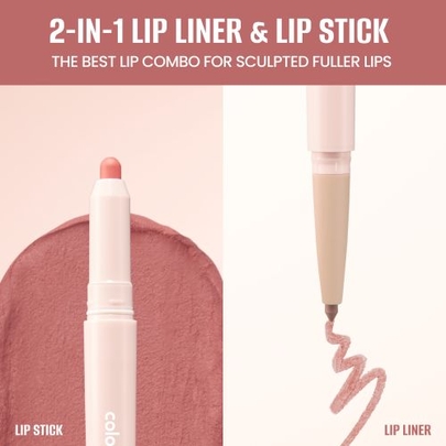 [colorgram] Карандаш для губ 2-в-1 All In One Over-Lip Maker #01 Warm Peach