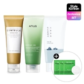 [STYLEKOREAN] Best-Selling Cleansing Foam Cleanser Trio (SKIN1004&Anua&ROUND LAB)
